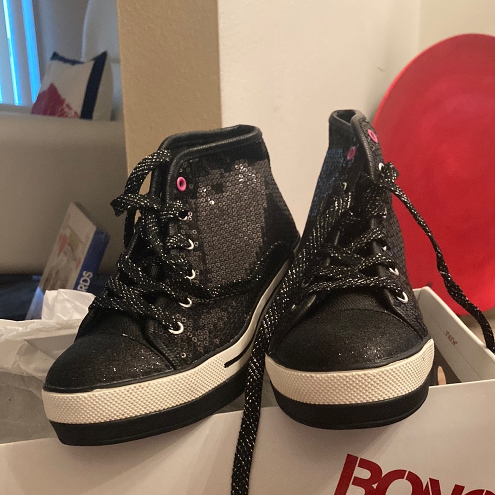Bongo Girls High Heel Sequin Sneakers